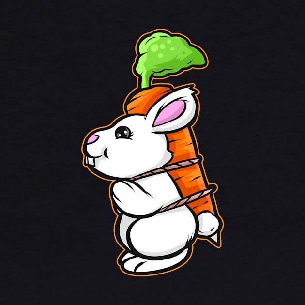 Easter Bunny Carries A Carrot Piggyback On Easter by SinBle